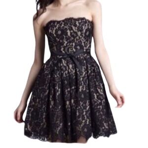 Liberated & Free Black Lace Strapless Dress